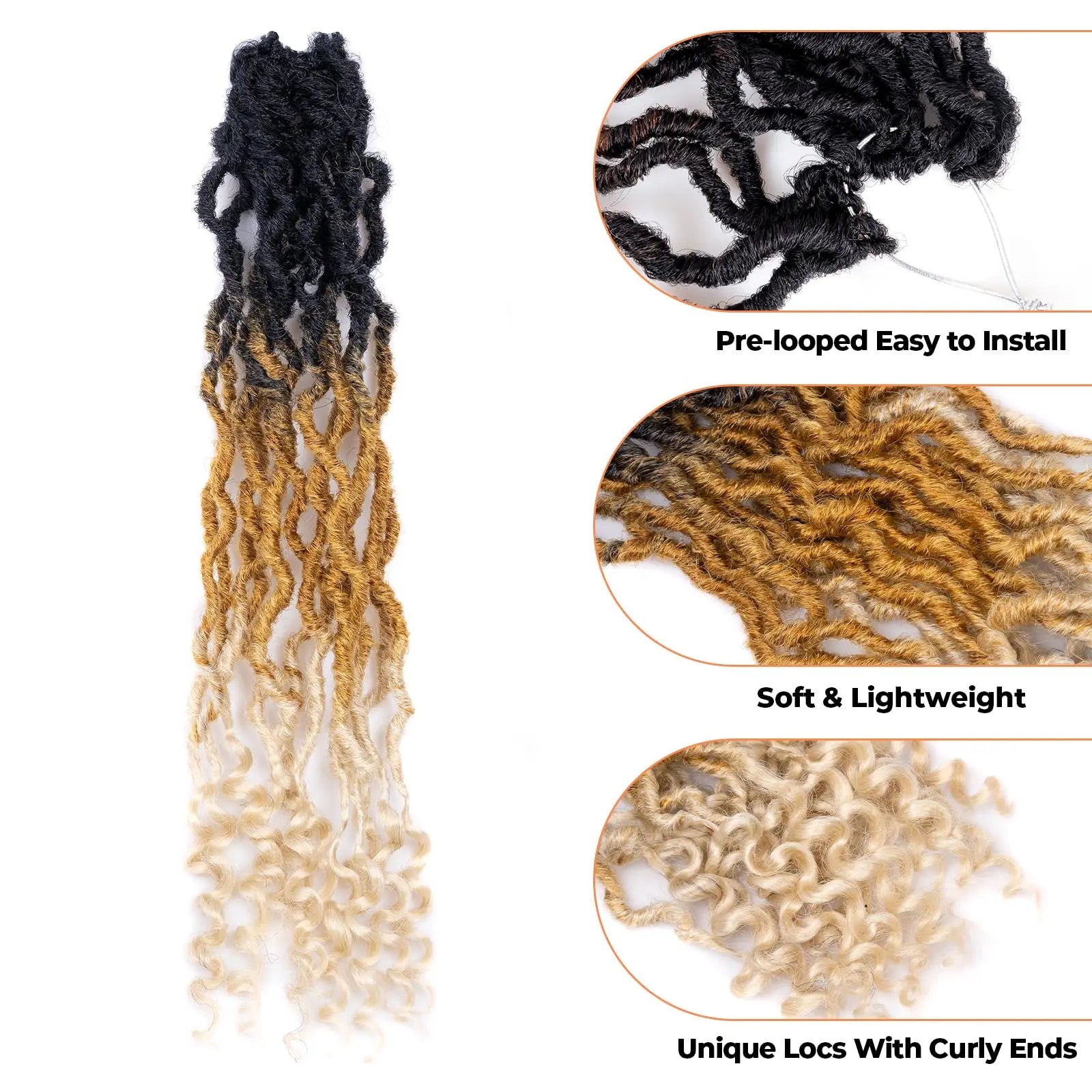 ( US ONLY) FAST SHIPPING PL | Toyotress® Passion Faux Locs Crochet Hair Pre-Looped Curly Faux Locs Hair Extensions Toyotress